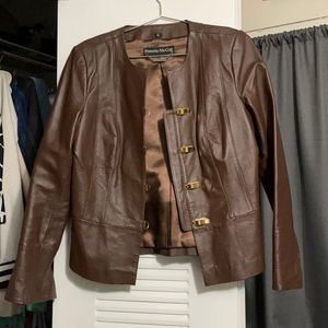 Pamela McCoy Brown Leather Jacket